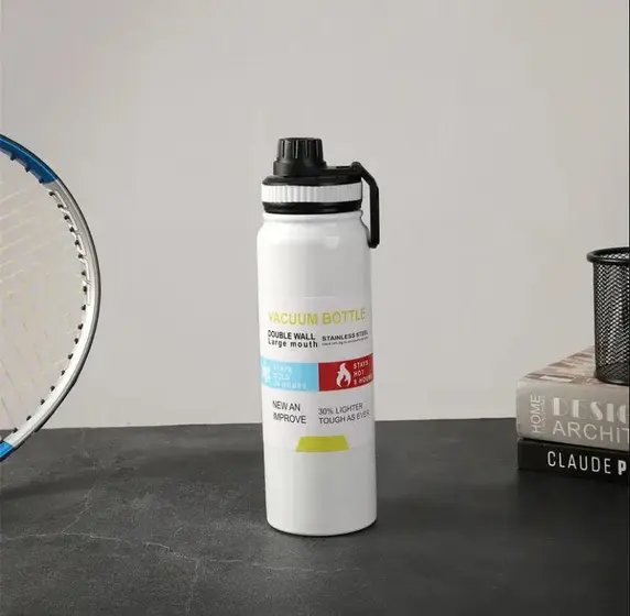 Garrafa Térmica Branco 800ml Espacial Quente Frio Com Isolamento - Imagem 2