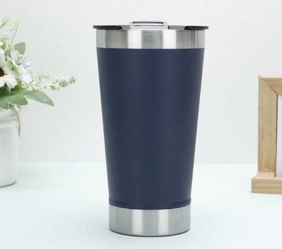 Copo Térmico Azul Marinho Inox Tampa Abridor 473ml - Imagem 2