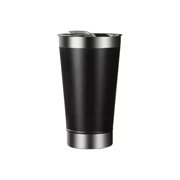 Copo Térmico Preto Inox Tampa Abridor 473ml