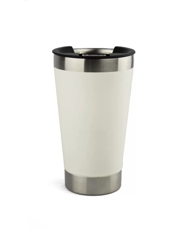 Copo Térmico Branco Inox Tampa Abridor 473ml - Image 3