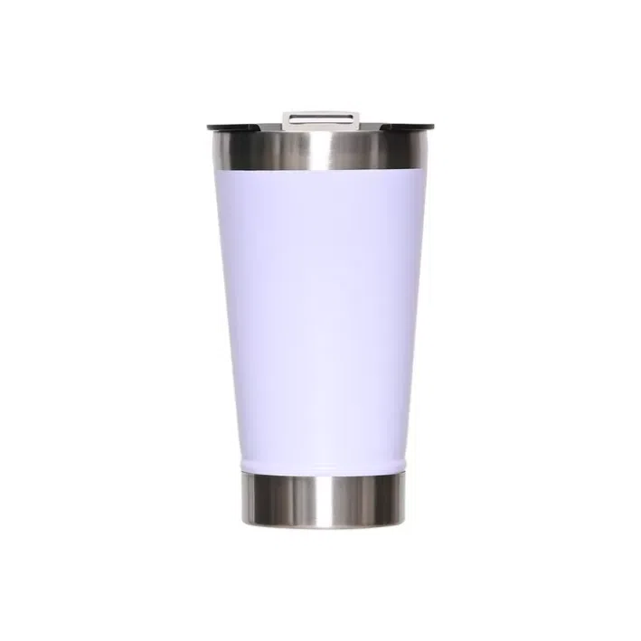 Copo Térmico Branco Inox Tampa Abridor 473ml