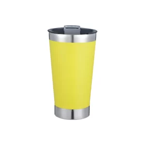 Copo Térmico Amarelo Inox Tampa Abridor 473ml