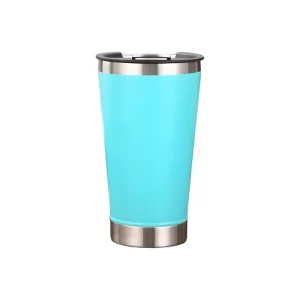 Copo Térmico Azul Ciano Inox Tampa Abridor 473ml