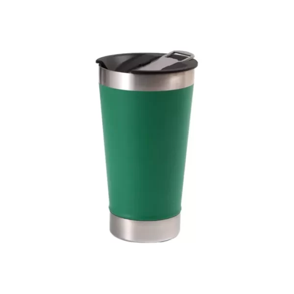 Copo Térmico Verde Bandeira Inox Tampa Abridor 473ml