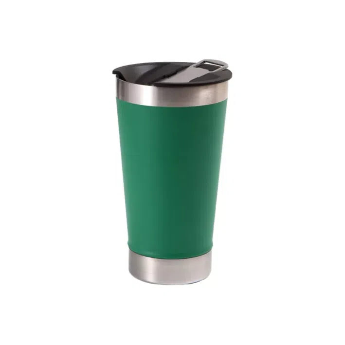 Copo Térmico Verde Bandeira Inox Tampa Abridor 473ml