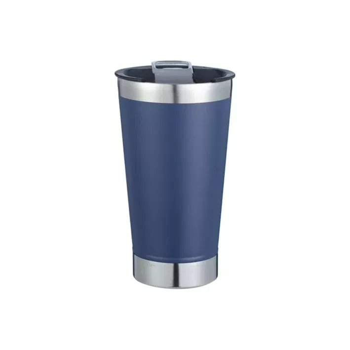Copo Térmico Azul Marinho Inox Tampa Abridor 473ml