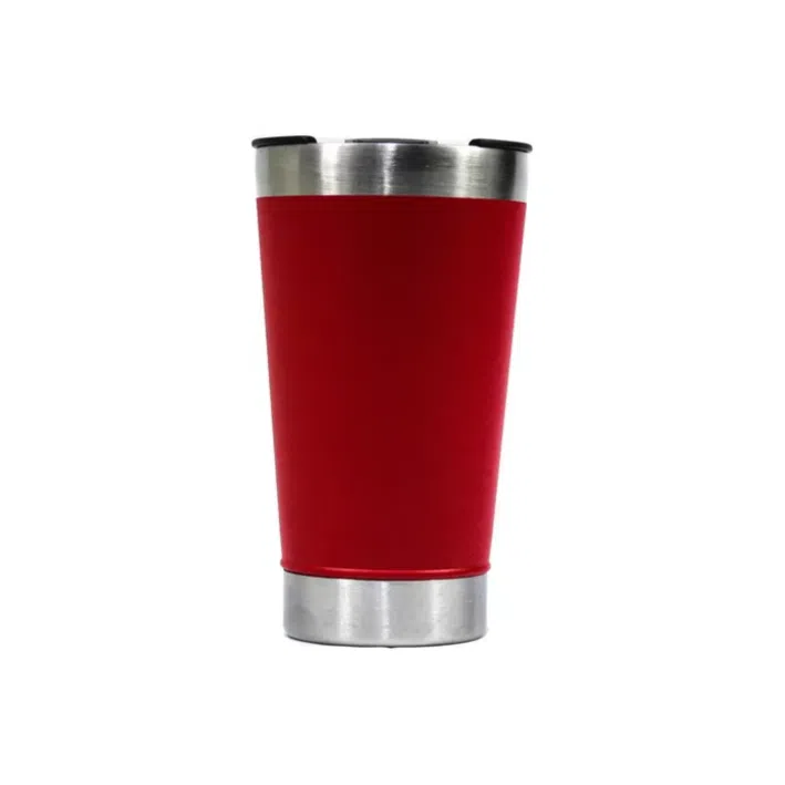 Copo Térmico Vermelho Inox Tampa Abridor 473ml