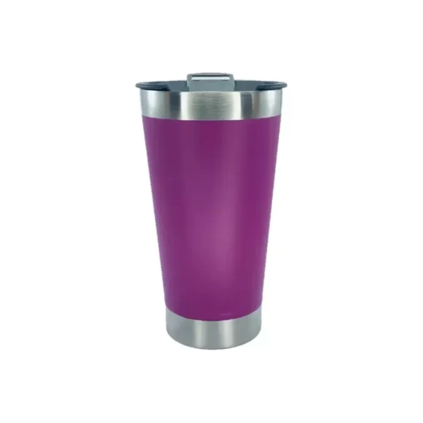 Copo Térmico Roxo Inox Tampa Abridor 473ml