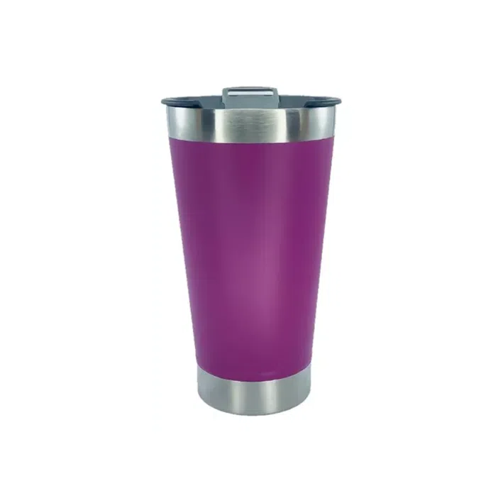 Copo Térmico Roxo Inox Tampa Abridor 473ml