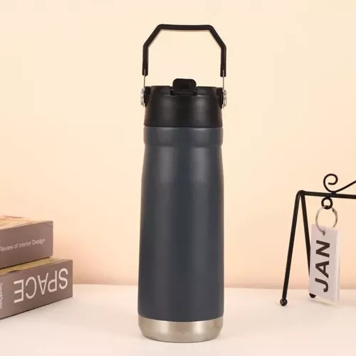 Garrafa Térmica Flip Straw Premium 650ml Quente E Frio Cor Branco - Imagem 2