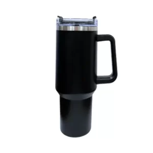Copo Térmico Com Alça e Canudo - Preto - 1200ml