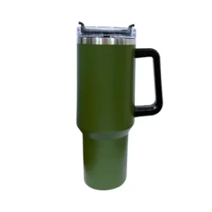 Copo Térmico Com Alça e Canudo - Verde Marinho - 1200ml