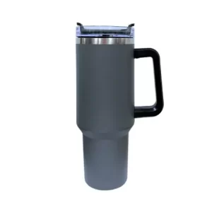 Copo Térmico Com Alça e Canudo - Cinza - 1200ml