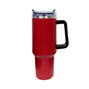 Copo Térmico Com Alça e Canudo - Vermelho - 1200ml