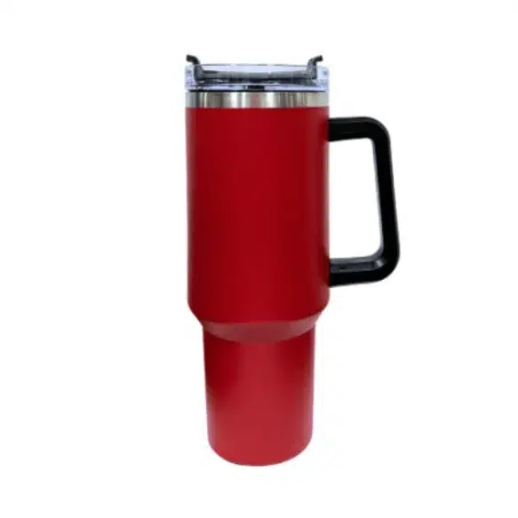 Copo Térmico Com Alça e Canudo - Vermelho - 1200ml