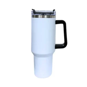 Copo Térmico Com Alça e Canudo - Branco - 1200ml