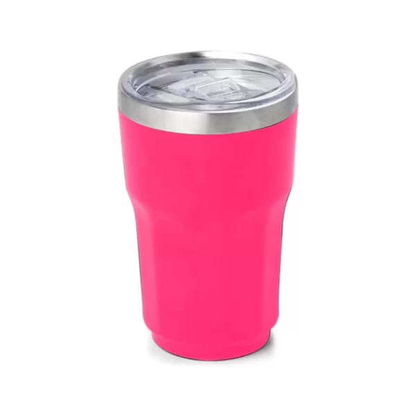 Copo Térmico 300ml Com Tampa Cerveja Suco Drink - Rosa Shock